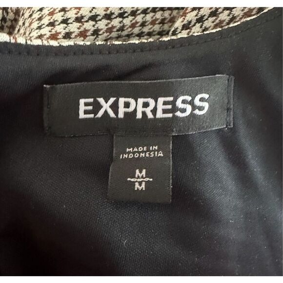 Express Houndstooth Long Sleeve Dress Sz M - Picture 3 of 4